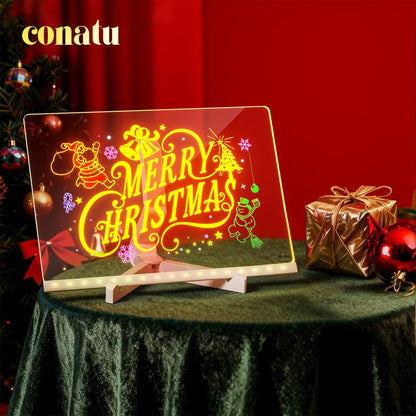 Led Drawing Board For Kids, Acrylic Dry Erase Light-Up Board with Stand Markers